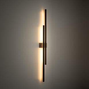 Kinkiet pionowy podwójny Flash LED 3000K 90cm czarny / sosna TK Lighting