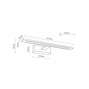 Kinkiet do łazienki nad lustro Gallery LED 4000K 41,5cm czarny TK Lighting