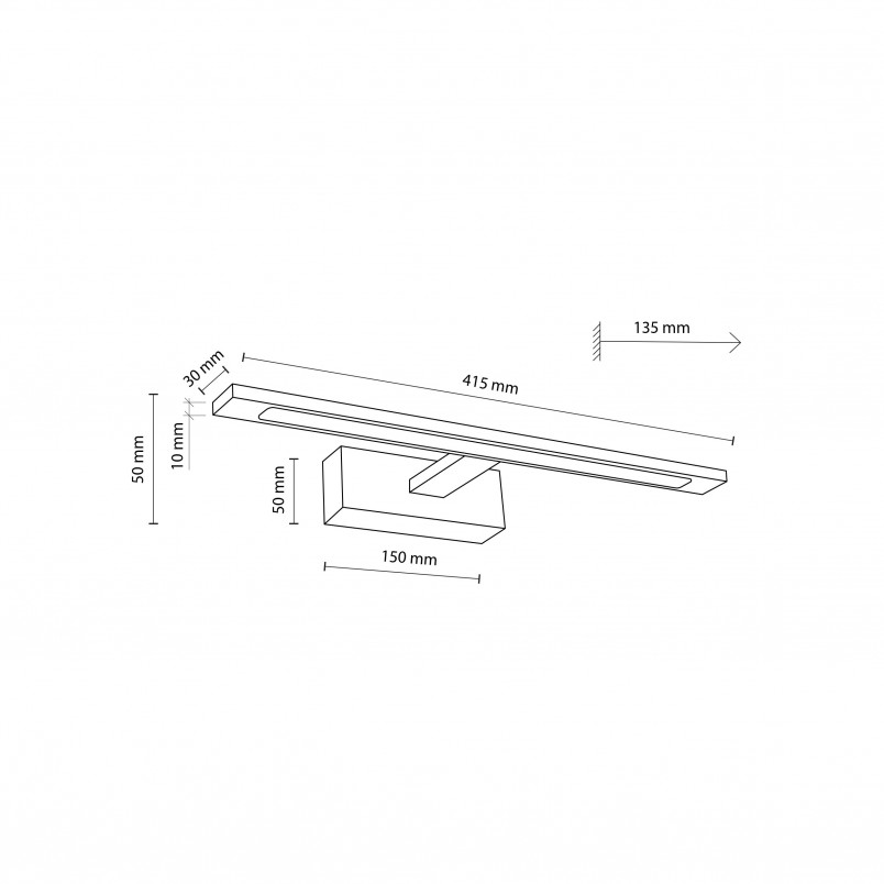 Kinkiet do łazienki nad lustro Gallery LED 4000K 41,5cm czarny TK Lighting