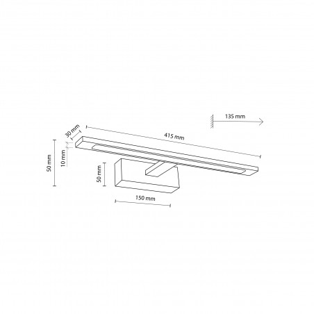 Kinkiet do łazienki nad lustro Gallery LED 4000K 41,5cm czarny TK Lighting