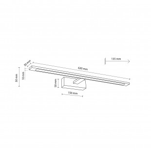 Kinkiet do łazienki nad lustro Gallery LED 4000K 62cm czarny TK Lighting