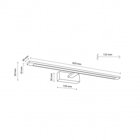 Kinkiet do łazienki nad lustro Gallery LED 4000K 62cm chrom TK Lighting