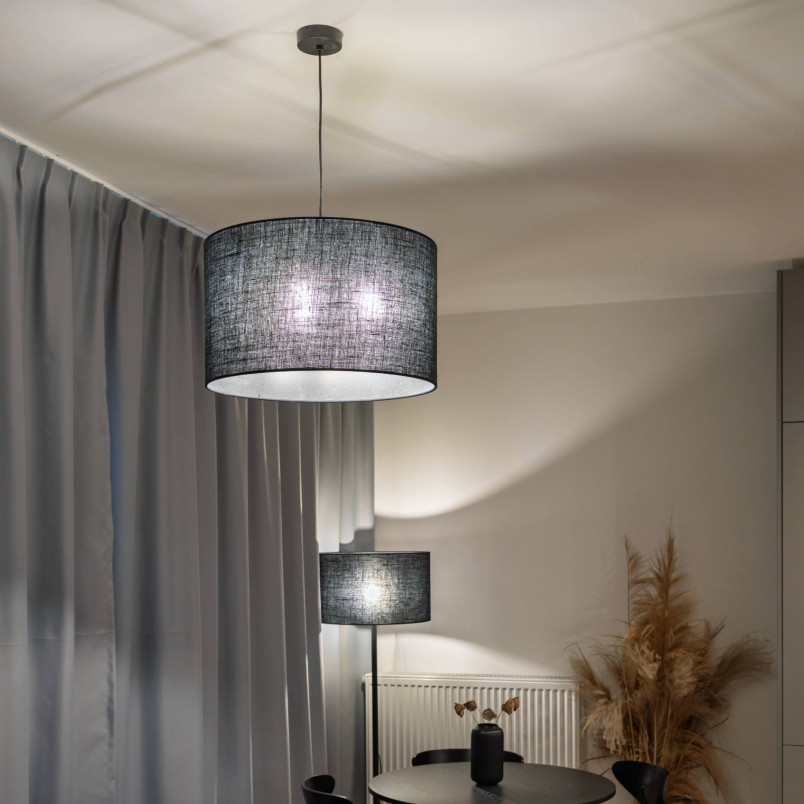 Lampa podłogowa z abażurem Glorii 50cm H160cm czarna TK Lighting
