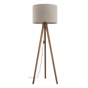 Lampa trójnóg z abażurem Grand II 50cm H145cm juta / orzech TK Lighting