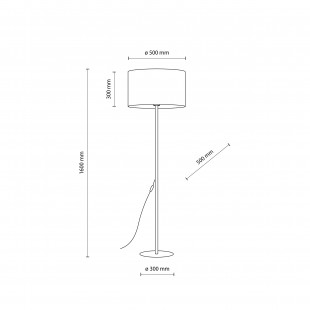 Lampa podłogowa z abażurem Glorii 50cm H160cm czarna TK Lighting