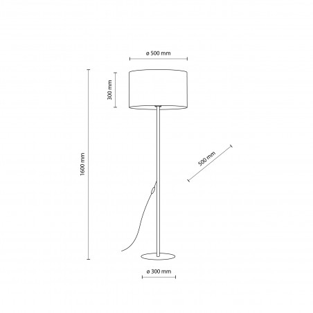 Lampa podłogowa z abażurem Glorii 50cm H160cm czarna TK Lighting