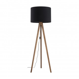Lampa trójnóg z abażurem Grand 50cm H145cm czarny / orzech TK Lighting