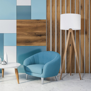 Lampa trójnóg z abażurem Grand 50cm H145cm biały / sosna TK Lighting
