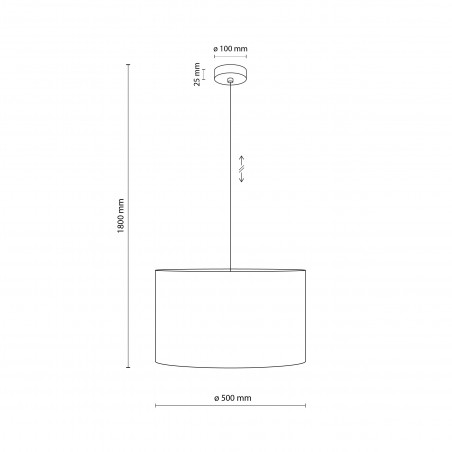 Lampa wisząca z abażurem Glorii 50cm czarna TK Lighting