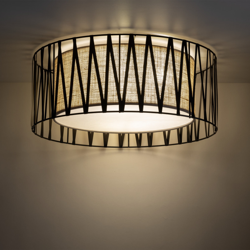 Plafon z abażurem Harmony Nature 50cm brązowy / czarny TK Lighting
