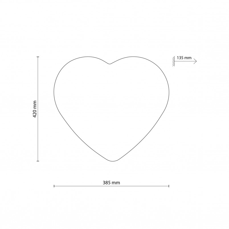 Plafon dziecięcy w kształcie serca Heart 38,5x42cm czerwony TK Lighting