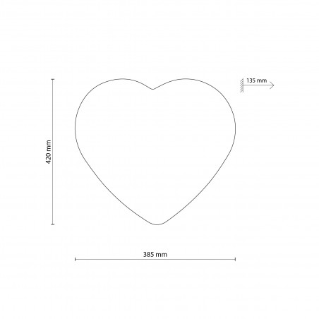 Plafon dziecięcy w kształcie serca Heart 38,5x42cm czerwony TK Lighting