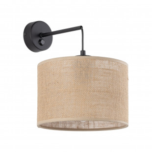 Kinkiet wiszący z abażurem i włącznikiem Juta brązowy TK Lighting