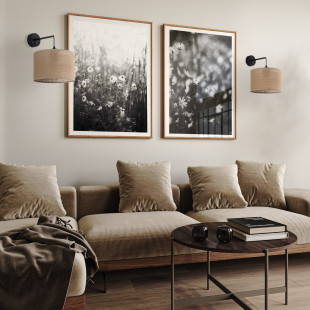 Kinkiet wiszący z abażurem i włącznikiem Juta brązowy TK Lighting