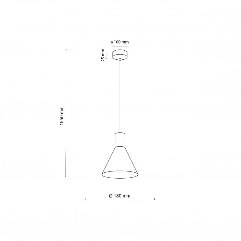 Lampa wisząca metalowa loft Jump 18cm czarna TK Lighting