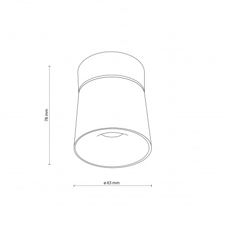 Reflektor sufitowy 1 punktowy Kyoto LED 3000K 18W 8,8cm czarny TK Lighting