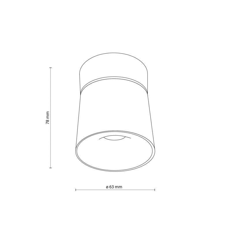 Reflektor sufitowy 1 punktowy Kyoto LED 3000K 7W 6,3cm czarny TK Lighting