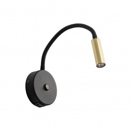 Kinkiet z włącznikiem i usb Lagos czarno-złoty TK Lighting