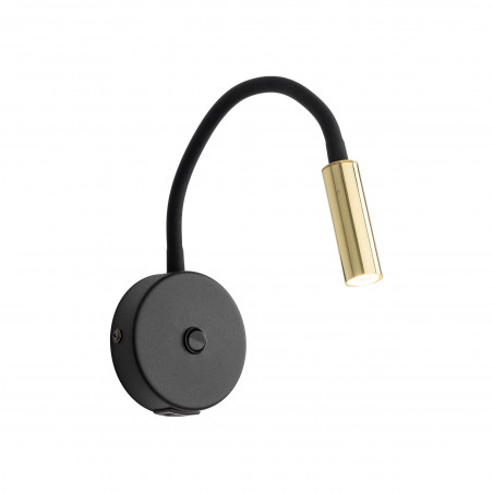 Kinkiet z włącznikiem i usb Lagos czarno-złoty TK Lighting