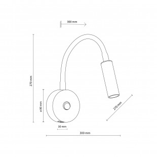 Kinkiet z włącznikiem i usb Lagos czarno-złoty TK Lighting