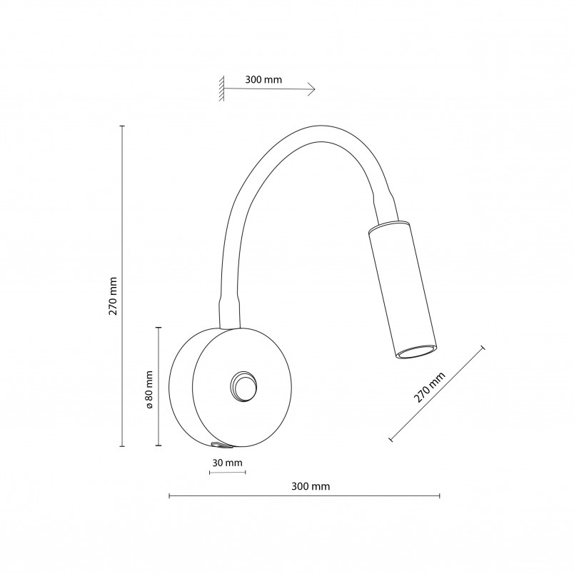 Kinkiet z włącznikiem i usb Lagos czarno-złoty TK Lighting