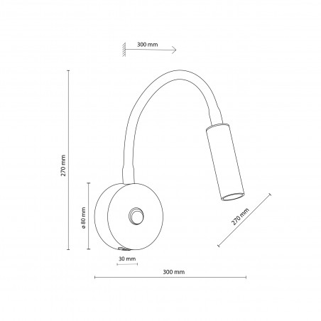Kinkiet z włącznikiem i usb Lagos czarno-złoty TK Lighting