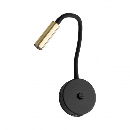 Kinkiet z włącznikiem i usb Lagos czarno-złoty TK Lighting