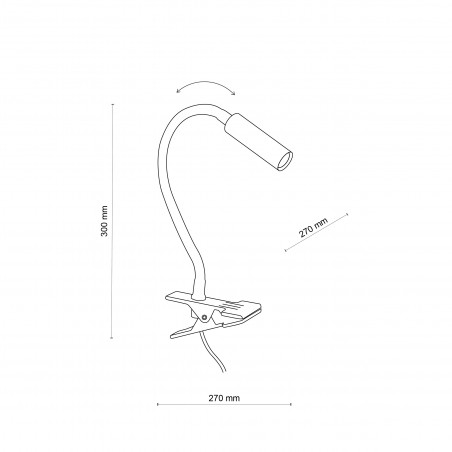 Lampa klips z regulacją Lagos biała TK Lighting