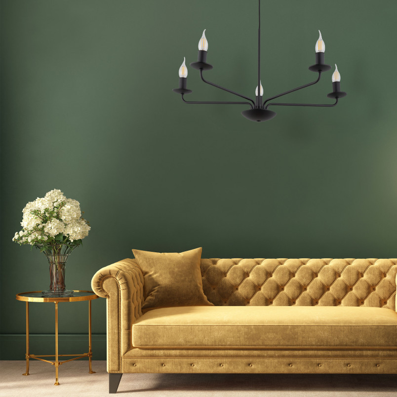 Żyrandol świecznikowy wiszący Limal V 72cm czarny TK Lighting