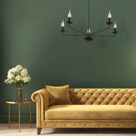Żyrandol świecznikowy wiszący Limal V 72cm czarny TK Lighting