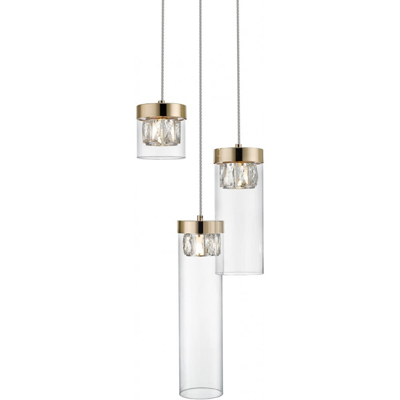 Lampa wisząca szklana glamour GEM III przeźroczysty/złoty marki ZumaLine
