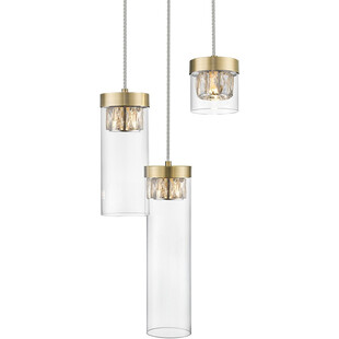 Lampa wisząca szklana glamour GEM III przeźroczysty/złoty marki ZumaLine