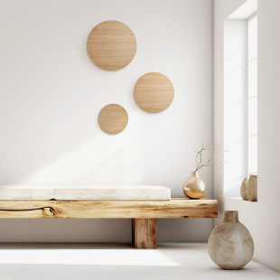 Kinkiet okrągły drewniany Luna 60cm dąb TK Lighting