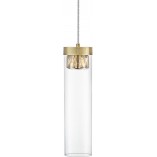 Lampa wisząca szklana tuba glamour GEM II 11 przeźroczysty/złoty marki ZumaLine