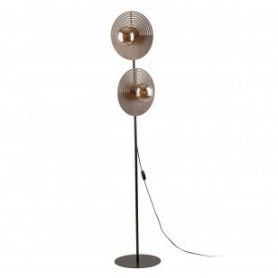 Lampa podłogowa drewniana 2 kule Lunar 160cm brązowa TK Lighting