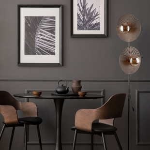 Lampa podłogowa drewniana 2 kule Lunar 160cm brązowa TK Lighting