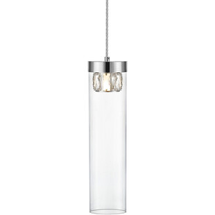 Lampa wisząca szklana tuba glamour GEM 11 przeźroczysty/srebrny marki ZumaLine