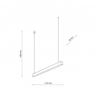 Lampa wisząca podłużna Luxe LED 3000K 120cm czarna TK Lighting