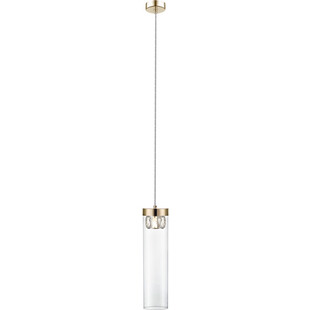 Lampa wisząca szklana tuba glamour GEM 11 przeźroczysty/złoty marki ZumaLine