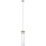 Lampa wisząca szklana tuba glamour GEM 11 przeźroczysty/złoty marki ZumaLine