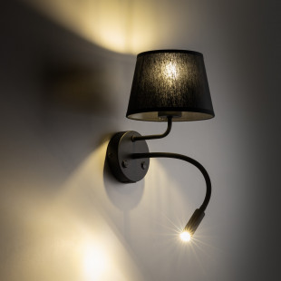 Kinkiet z lampką do czytania i usb Maja czarny TK Lighting