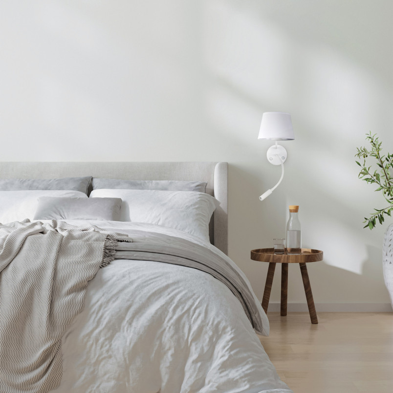 Kinkiet z lampką do czytania i usb Maja biały TK Lighting