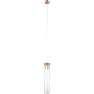Lampa wisząca szklana tuba glamour GEM 11 przeźroczysty/miedziany marki ZumaLine
