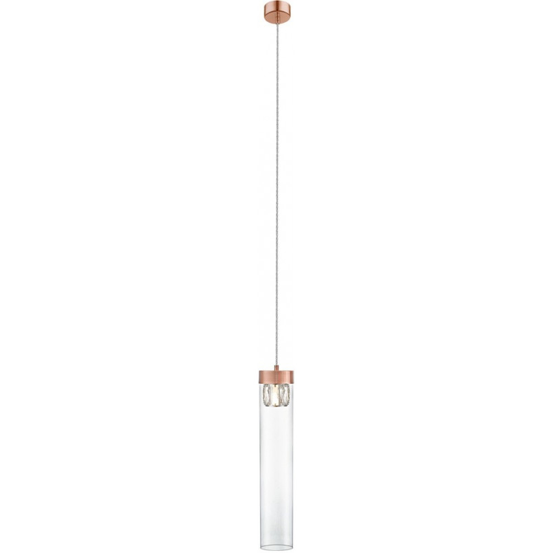 Lampa wisząca szklana tuba glamour GEM 11 przeźroczysty/miedziany marki ZumaLine