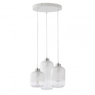 Lampa wisząca szklana potrójna Marco III 37cm biała TK Lighting