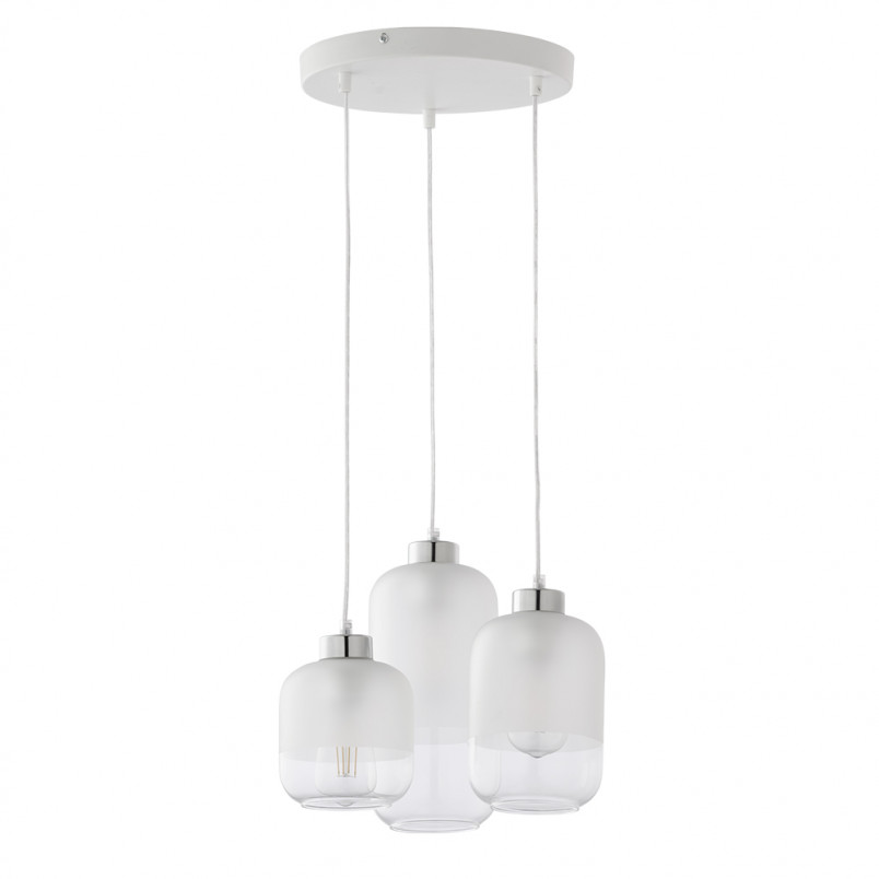 Lampa wisząca szklana potrójna Marco III 37cm biała TK Lighting