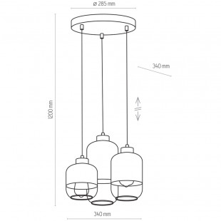 Lampa wisząca szklana potrójna Marco III 37cm biała TK Lighting