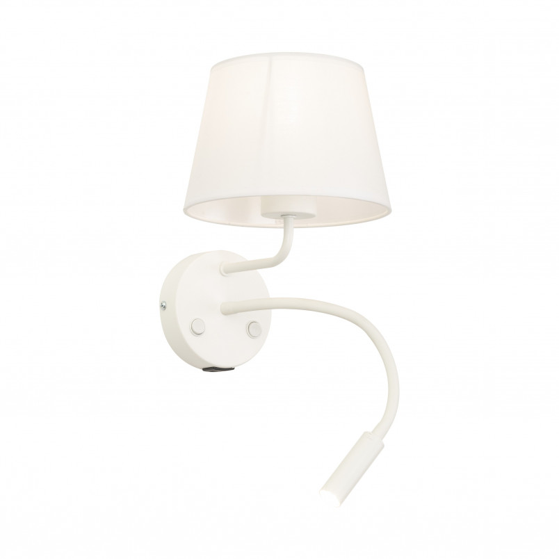 Kinkiet z lampką do czytania i usb Maja biały TK Lighting