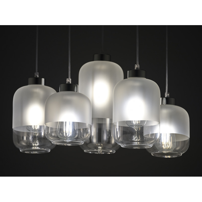 Lampa wisząca szklana potrójna Marco III 37cm biała TK Lighting