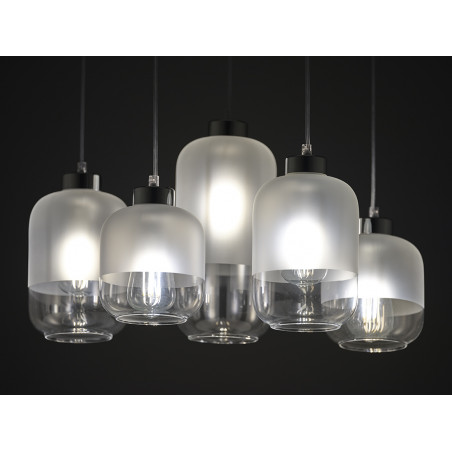 Lampa wisząca szklana potrójna Marco III 37cm biała TK Lighting